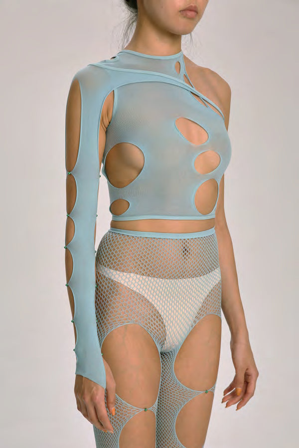 RUI SS21-R013 One arm long sleeve AQUA